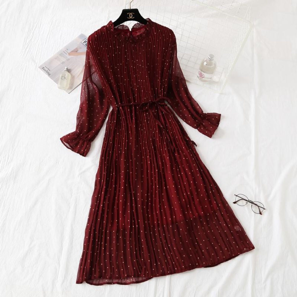 Vintage dotted chiffon dress